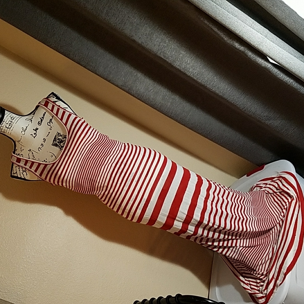 WHETHERLY Size small Red and White Striped Sleeveless Tank Dress